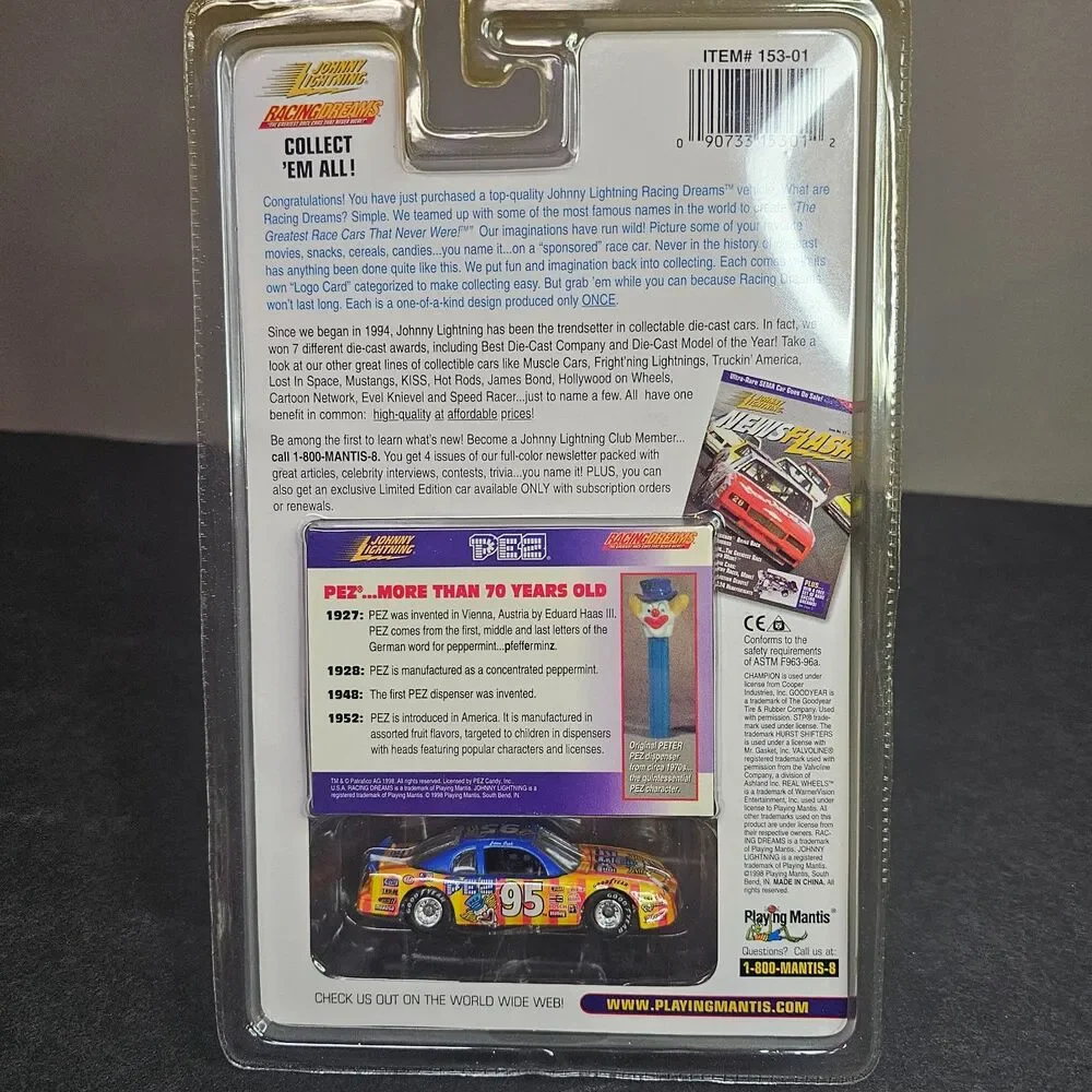 NIP Johnny Lightning PEZ Car Racing Dreams Candy Series 1/64 Die Cast 153-03